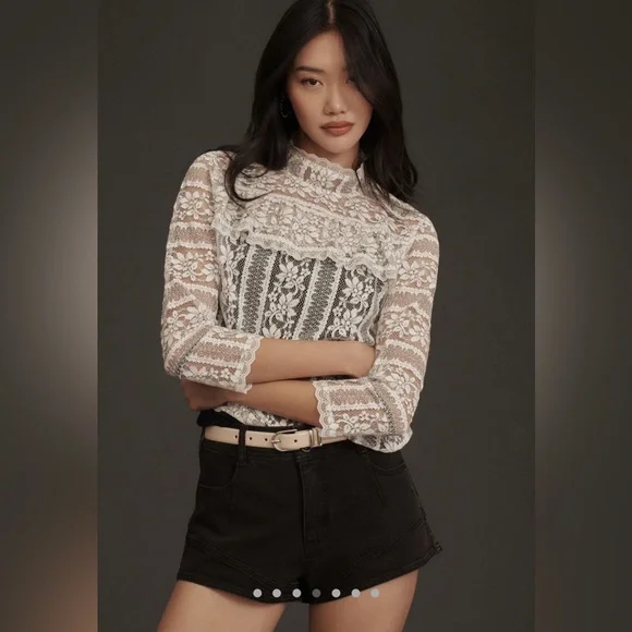 NWT Anthropologie Pilcro Micro Denim Shorts Black Sizes 27,28,29,30 - Picture 4 of 12